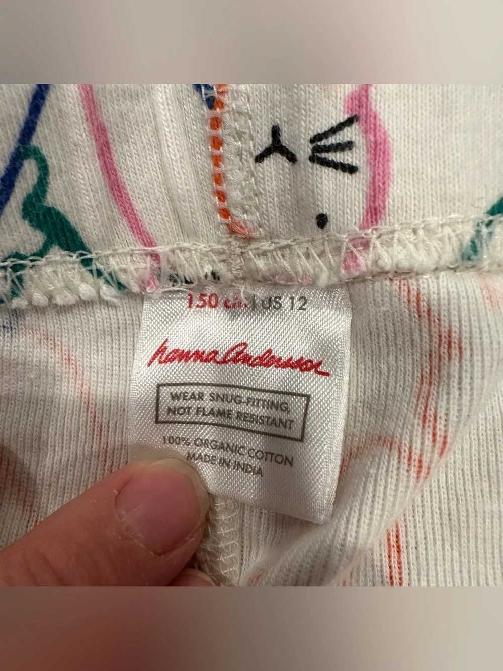 Hanna Andersson Kids Mixed Lot of 3 Striped and Bunny Print Pajamas Size 12
